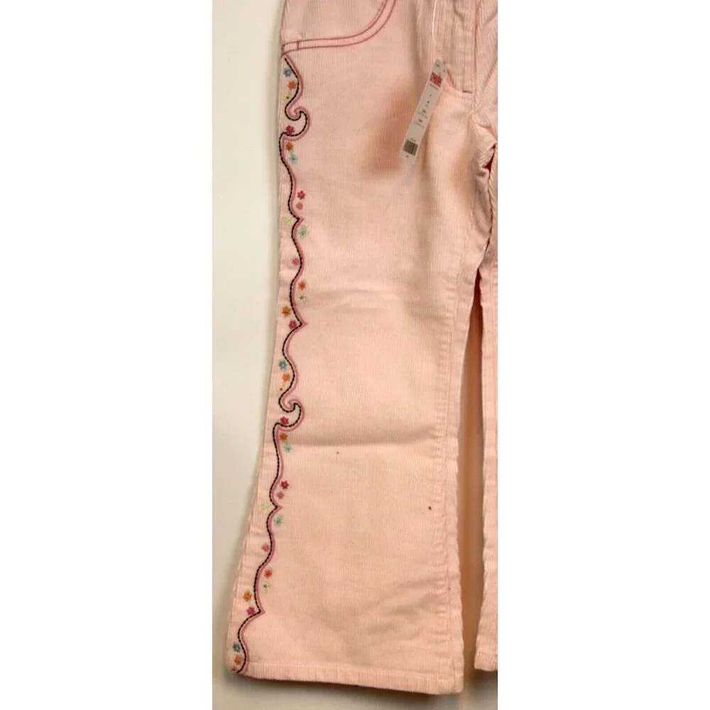 2006 Gymboree Park City Luxe Pink Corduroy Western Seam Pants sz 5 10 NWT Flared